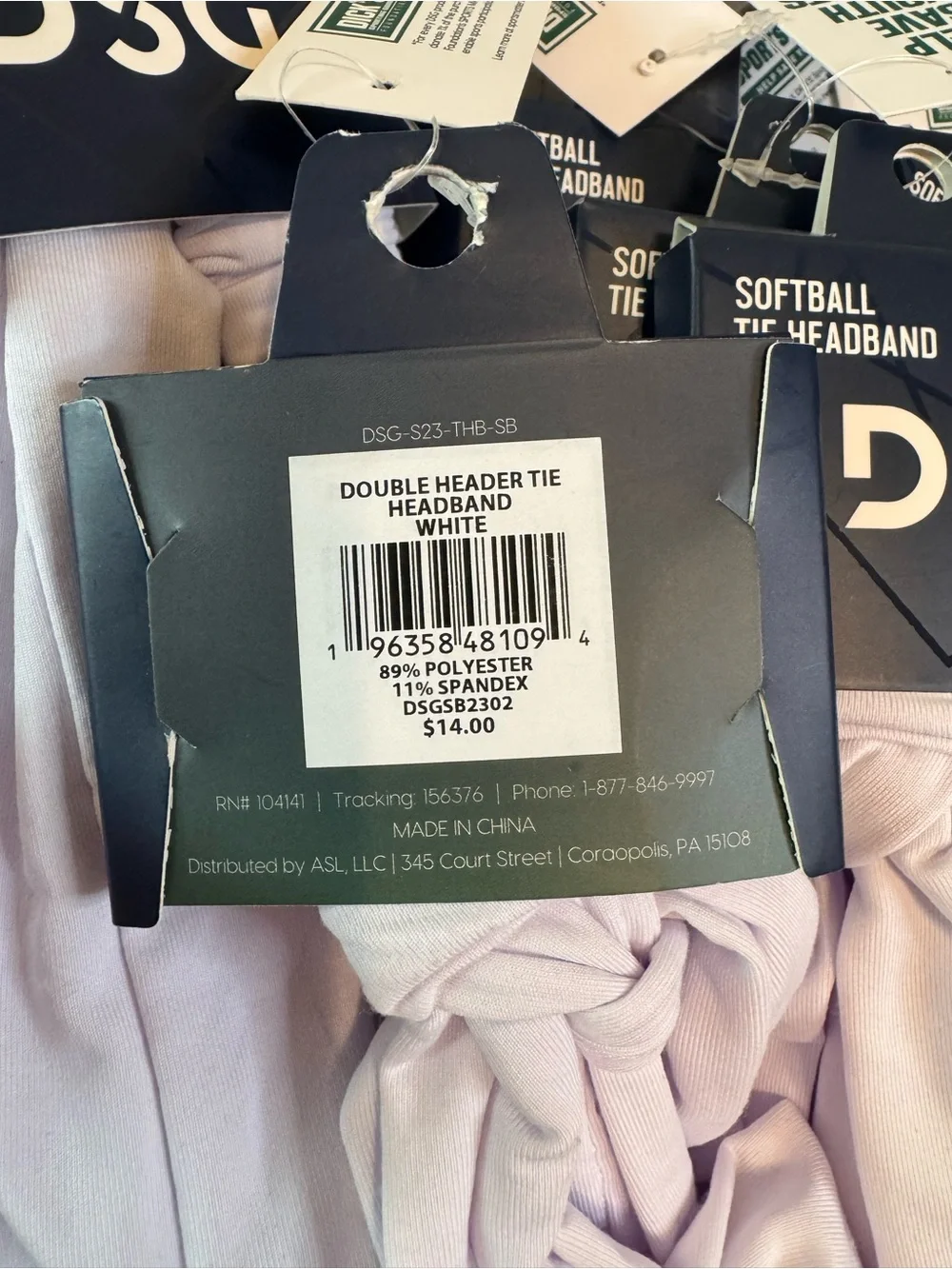 DSG Women’s Softball Tie Headband - Lavender (10 pack)